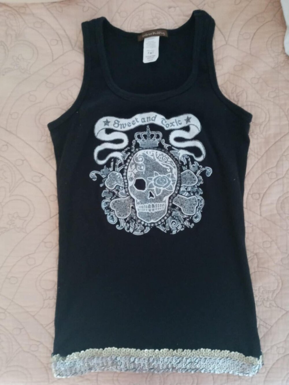 Chocolate pudding ladies sleeveless ribbed tank (L)